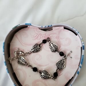 lovely Brightons heart and geometic black orb bracelet